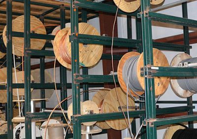 CESCO Wire Spools on Warehouse Shelves